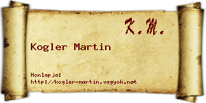 Kogler Martin névjegykártya