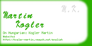 martin kogler business card